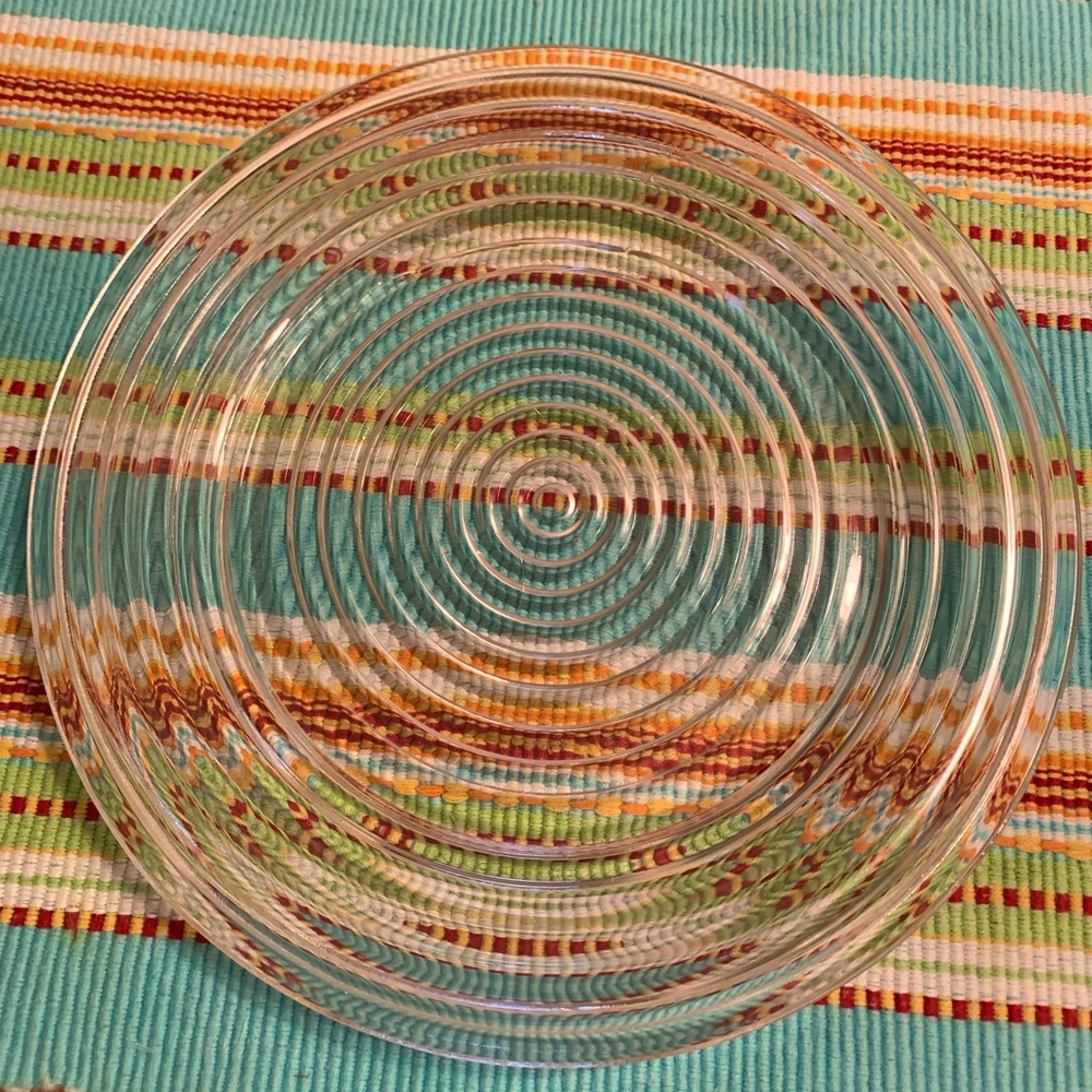 Set of 4 Vintage Manhattan clear glass plates